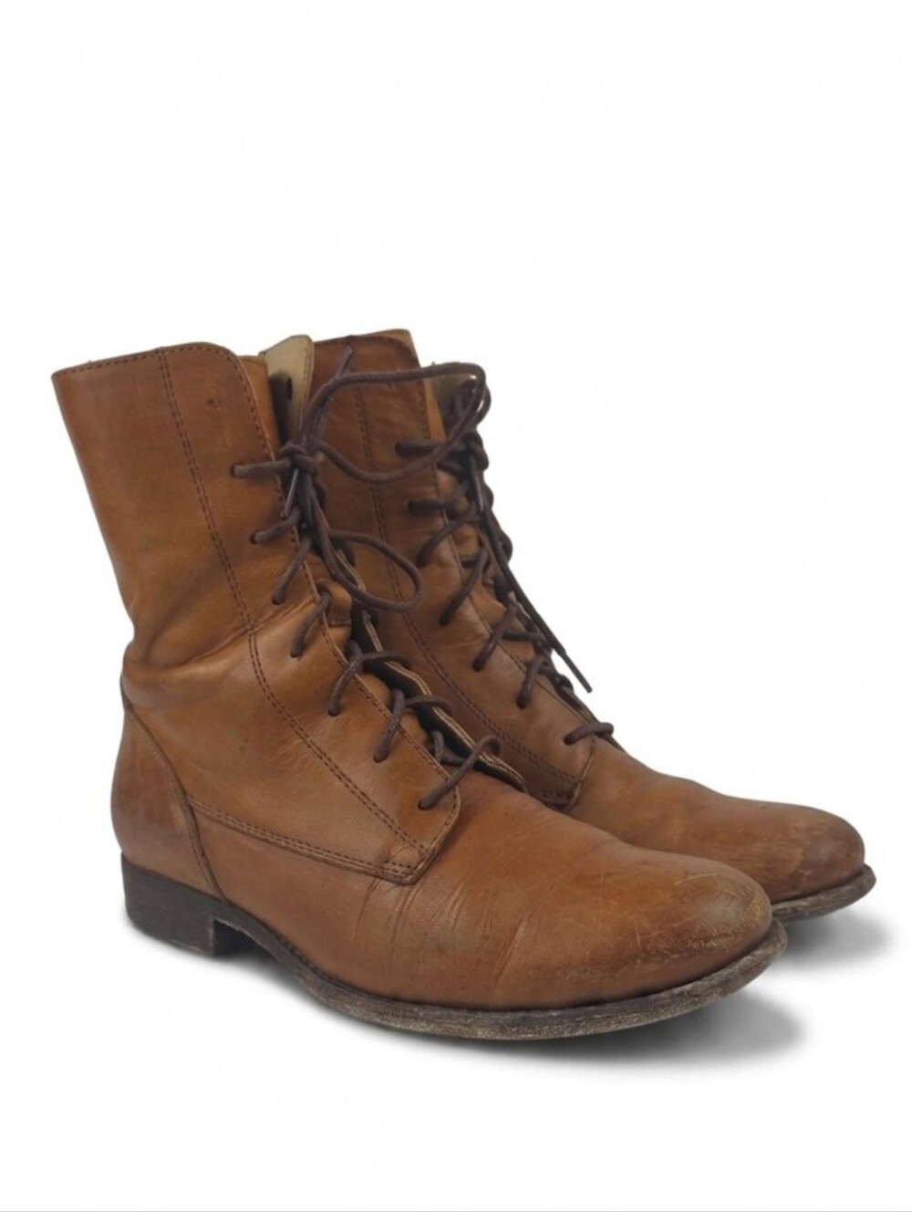 Frye Melissa Lace Up Brown Leather Women's Short boots Size 7.5